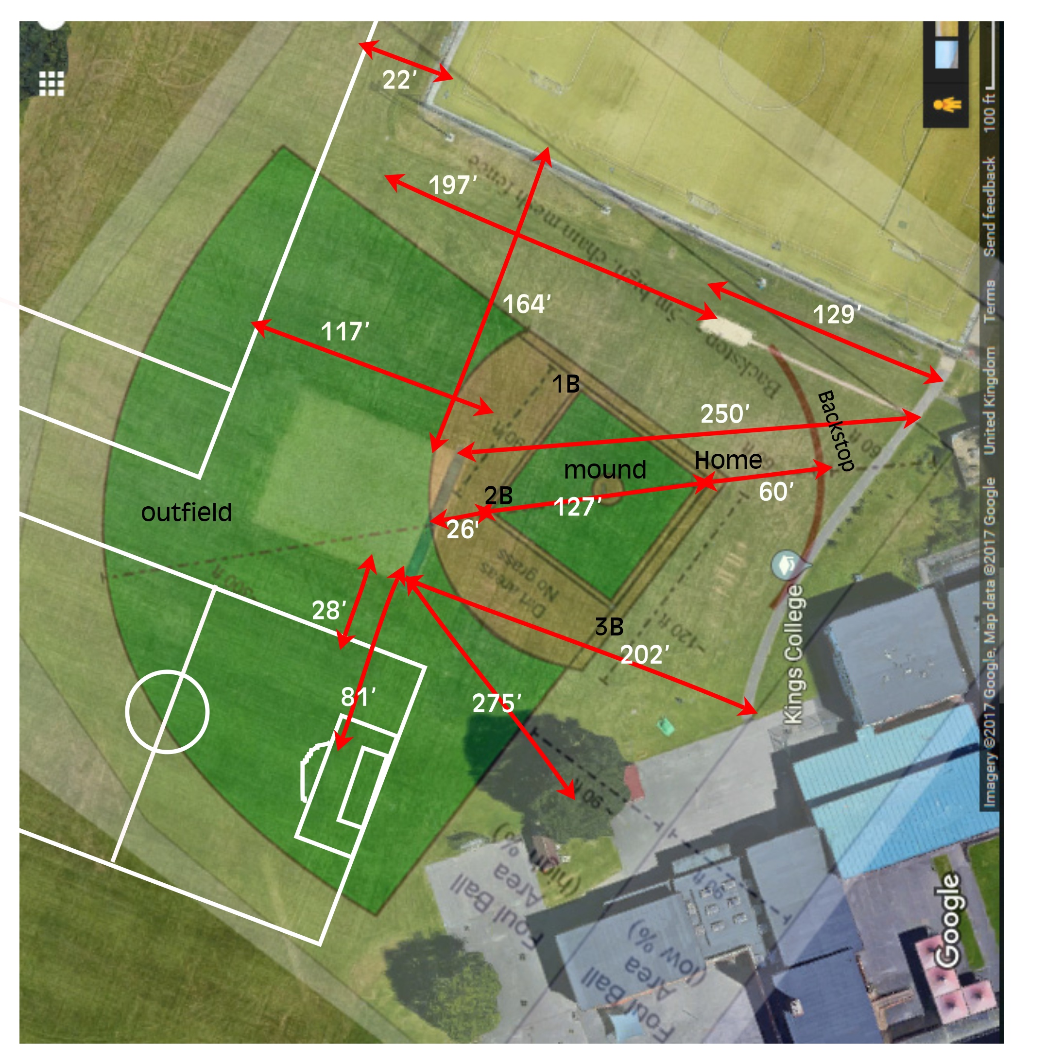 Kings College annotated diamond layout