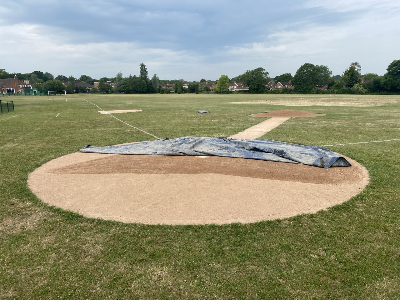 Tarp keeping moisture in the mound