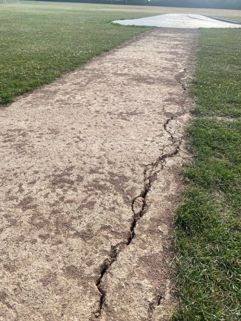 Clay cracks in dry weather