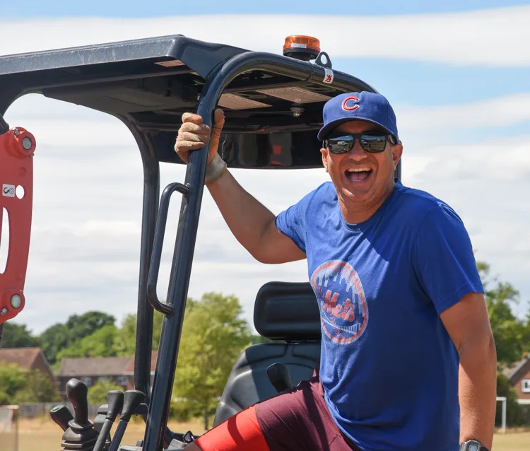 A club member on the hired digger