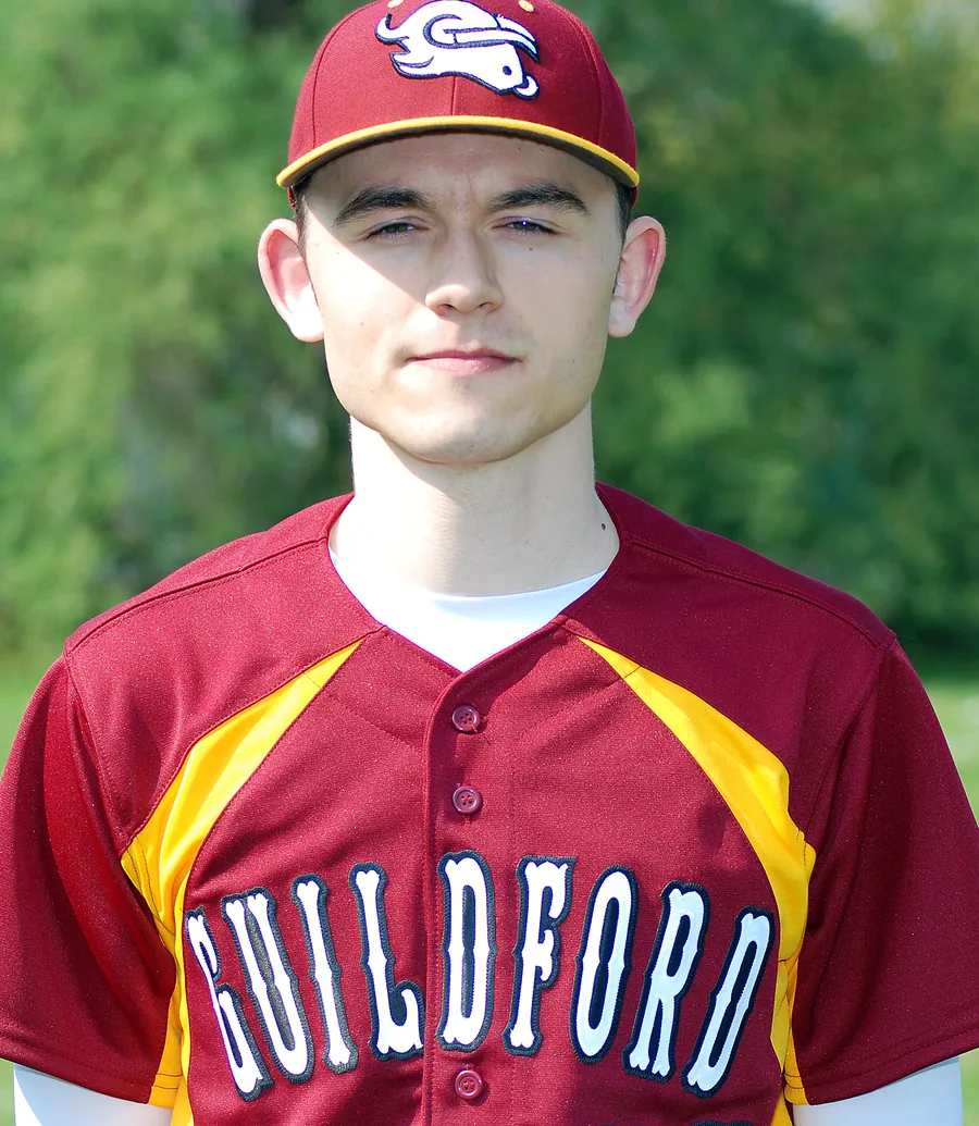 Will Frawley in the cardinal and gold jersey and cap